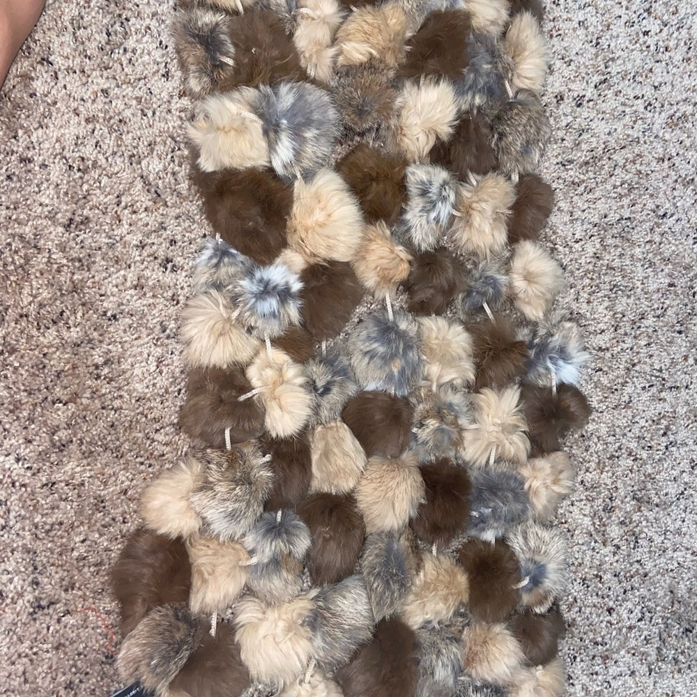 Real rabbit fur scarf